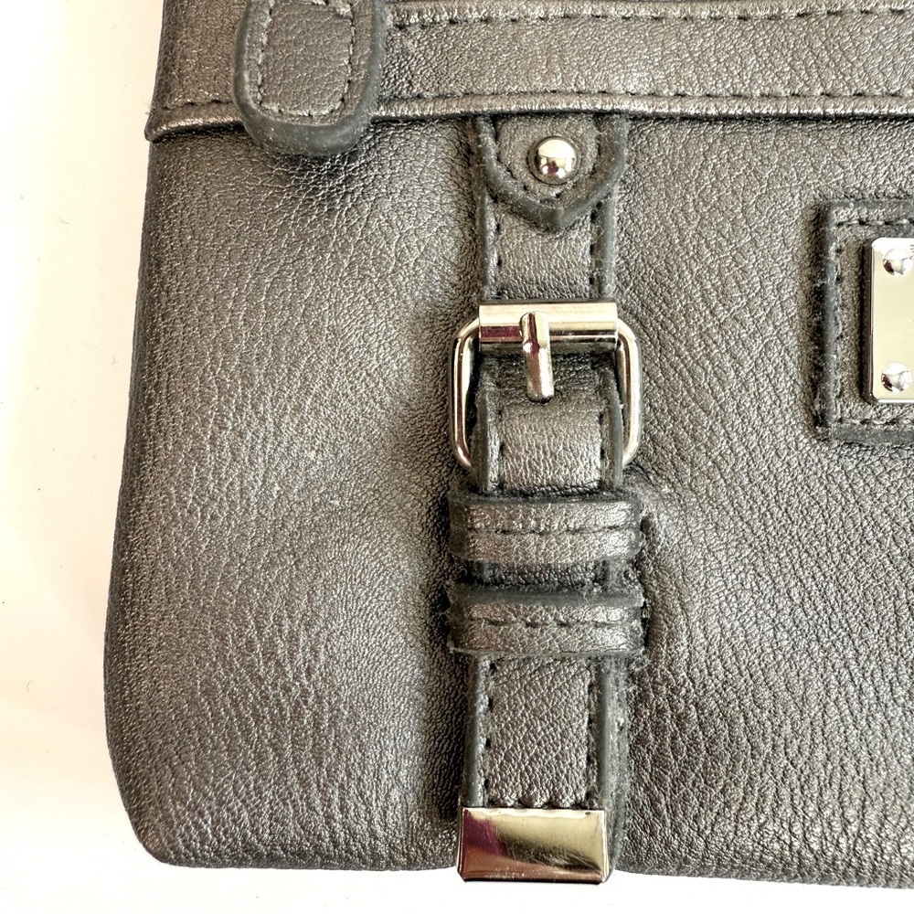 NICOLE MILLER NWT Gunmetal Grey Faux Leather Wristlet Wallet Combo NEW WITH TAGS - Picture 12 of 15